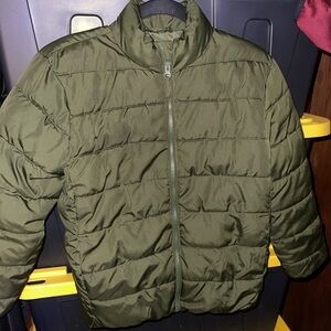 Kids  Olive Green Puffer Jacket